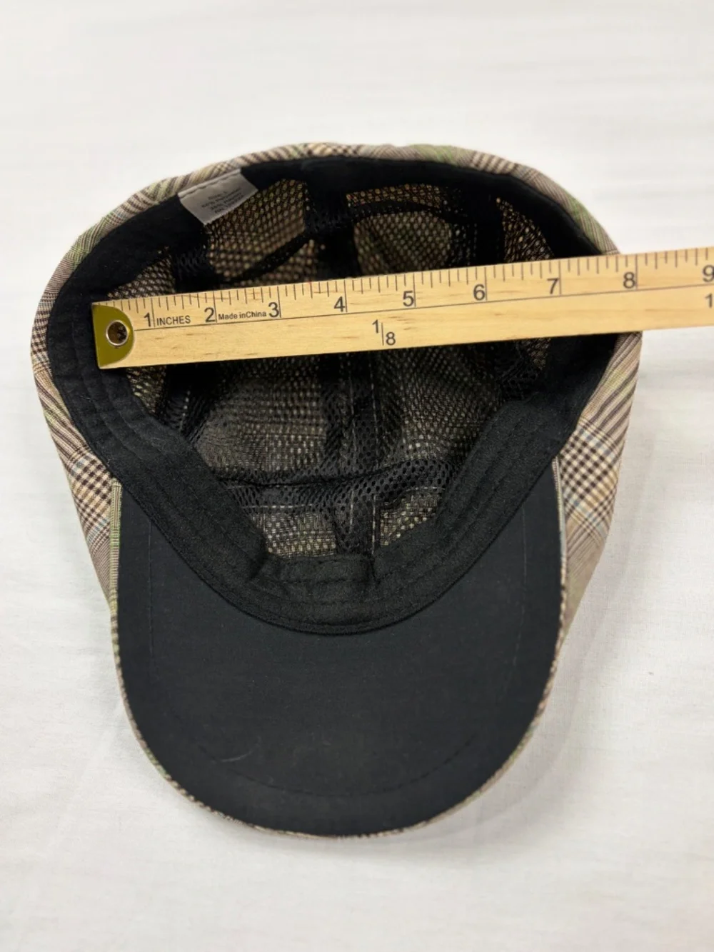 Paddy's Old Irish Whiskey Plaid Ivy Cap Flat Hat Mens Size L Glen Check Promo